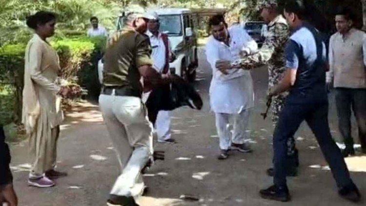 ठेकेदार ने कलेक्ट्रेट में की आत्मदाह की कोशिश, खुद पर उड़ेला पेट्रोल, कहा- साल भर से नहीं मिला भवन निर्माण का पैसा, मंत्री का दबाव!