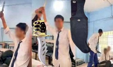 स्कूल के क्लासरुम में 12वीं के छात्रों की करतूत, चाकू लहराते हुए बना रहे वीडियो, पुलिस ने नाबालिग समेत 3 आरोपियों को गिरफ्तार कर भेजा जेल