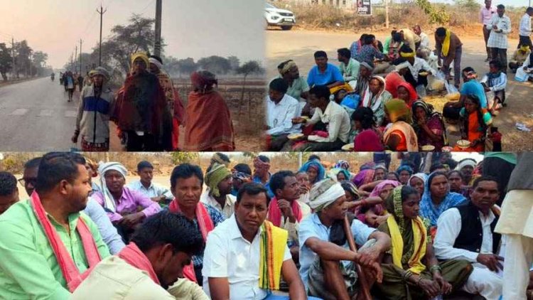 50 किलोमीटर पैदल चलकर 70 से अधिक आदिवासी पहुंचे कलेक्ट्रेट, 2022 के मारपीट केस वापसी के विरोध में धरना, बोले- हमें चाहिए न्याय