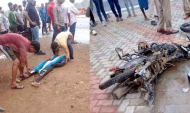 रफ्तार का कहर!, पूर्व मंत्री के काफिले की फॉलो गाड़ी की टक्कर से बाइक सवार दो युवकों की दर्दनाक मौत, मोटरसाइकल के उड़े परखच्चे, ग्रामीणों में नाराजगी
