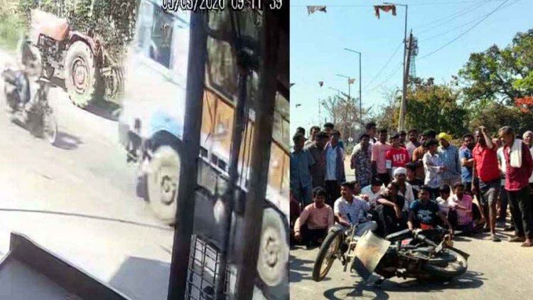 तेज रफ्तार का कहर, सामने से आ रही तेज रफ्तार ट्रक की चपेट में आया मोपेड सवार, मौके पर दर्दनाक मौत, गुस्साए ग्रामीणों ने किया चक्काजाम