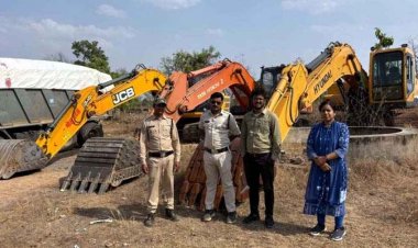 गरियाबंद जिला में 3 चैन माउंटेन और रेत से भरी हाईवा जब्त, बरौंडा-चौबेबाँधा में दबिश, नवापारा में  नाजायज नाका ध्वस्त, महानदी पर तोड़े अवैध रपटे