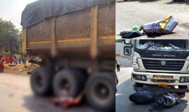 ट्रेलर ने मायके जा रही स्कूटी सवार को रौंदा, गर्भवती आंगनबाड़ी कार्यकर्ता की मौत, पति-बच्चा घायल, मुआवजे की मांग, गुस्साए ग्रामीणों ने किया चक्काजाम