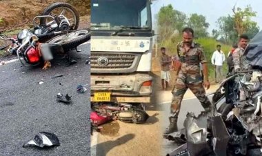 बाइक को ट्रक ने बाइक को मारी टक्कर, ड्यूटी जा रहे शिक्षक की मौके पर मौत, तीन हादसों में कई घायल, एम्बुलेंस पलटी, इलाके में आक्रोश का माहौल