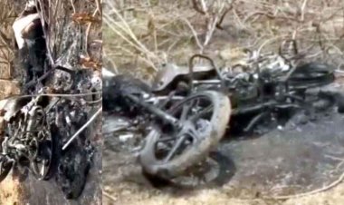गरियाबंद में बांध के तेंदूपत्ता लेकर लौटते समय दर्दनाक हादसा, गले में उलझा 11केवी हाई वोल्टेज तार, युवक और बाइक दोनों जलकर खाक, पसरा मातम