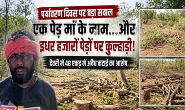 पर्यावरण दिवस पर उठ रहा बड़ा सवाल, ‘एक पेड़ मां के नाम’ और इधर हजारों पेड़ों पर चल रही कुल्हाड़ी, देवरी में 48 एकड़ जमीन पर अवैध कटाई का आरोप