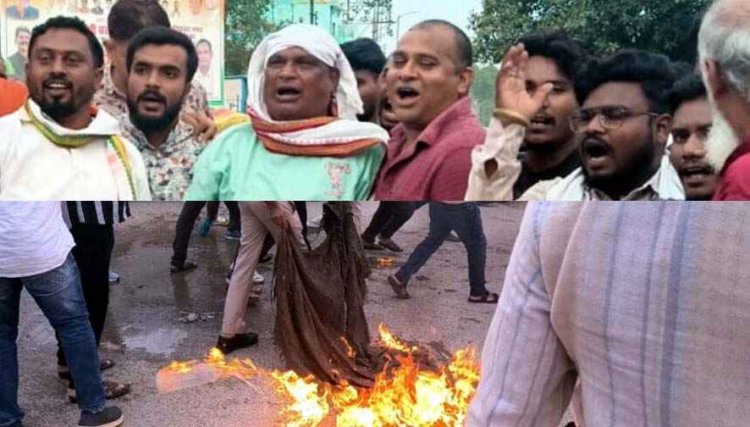 गरियाबंद में कांग्रेस का उग्र प्रदर्शन, केंद्र और राज्य सरकार पर लगाए राजनीतिक प्रतिशोध के आरोप, मोदी-साय का पुतला दहन, पुलिस से झूमाझटकी