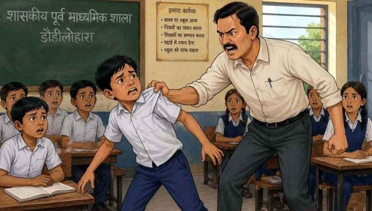 कक्षा में एक मिनट देर से पहुंचा 7वीं का छात्र, सिर पकड़कर दीवार से टकराने का आरोप, पिता बोले- कॉलर पकड़कर दी गाली, टीचर पर FIR दर्ज