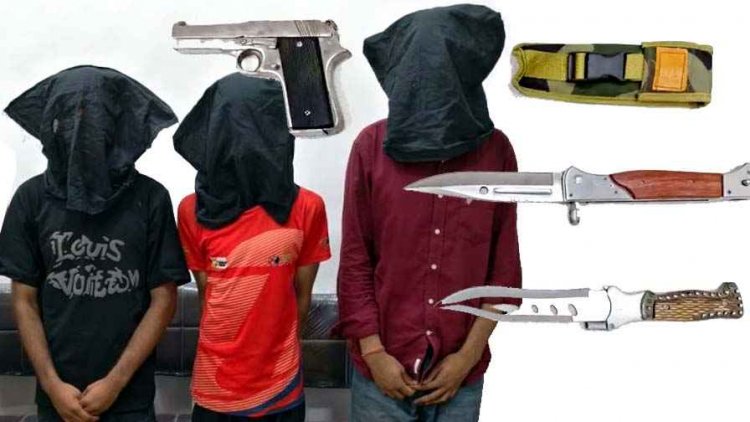 रायपुर में बड़ा कांड होने से पहले पुलिस का एक्शन, ज्वेलरी शॉप में डकैती की साजिश,  समय रहते 3 आरोपी गिरफ्तार, पिस्तौल, जिंदा कारतूस और चाकू बरामद