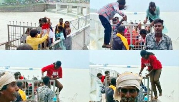 बारिश के बीच तेज बहाव के पास सेल्फी, डैम के डेंजर जोन में गेट लांघकर पहुंचे रीलबाज, पुलिस ने लगाई फटकार, लगवाई उठक-बैठक, वीडियो वायरल