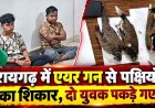वन्यप्राणी सप्ताह में शिकार की कोशिश, जंगल में एयर गन लेकर निकले दो युवक, वन विभाग ने रोका तो सामने आया राज, 2 शिकारी गिरफ्तार, मृत पक्षी बरामद